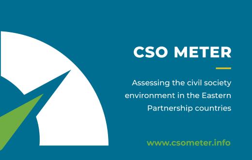 cso meter logo and url with the subtitle reading "Assessing the civil society environment in the Eastern Partnership countries"